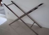 Aparador Para Vidro Em Aço Inox 100x70x90 Cmt Modelo Em X